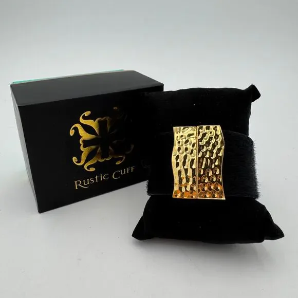 Rustic Cuff Haley Calfhair Cuff 1" Wrap Magnetic Gold Clasp NIB - Picture 2 of 7